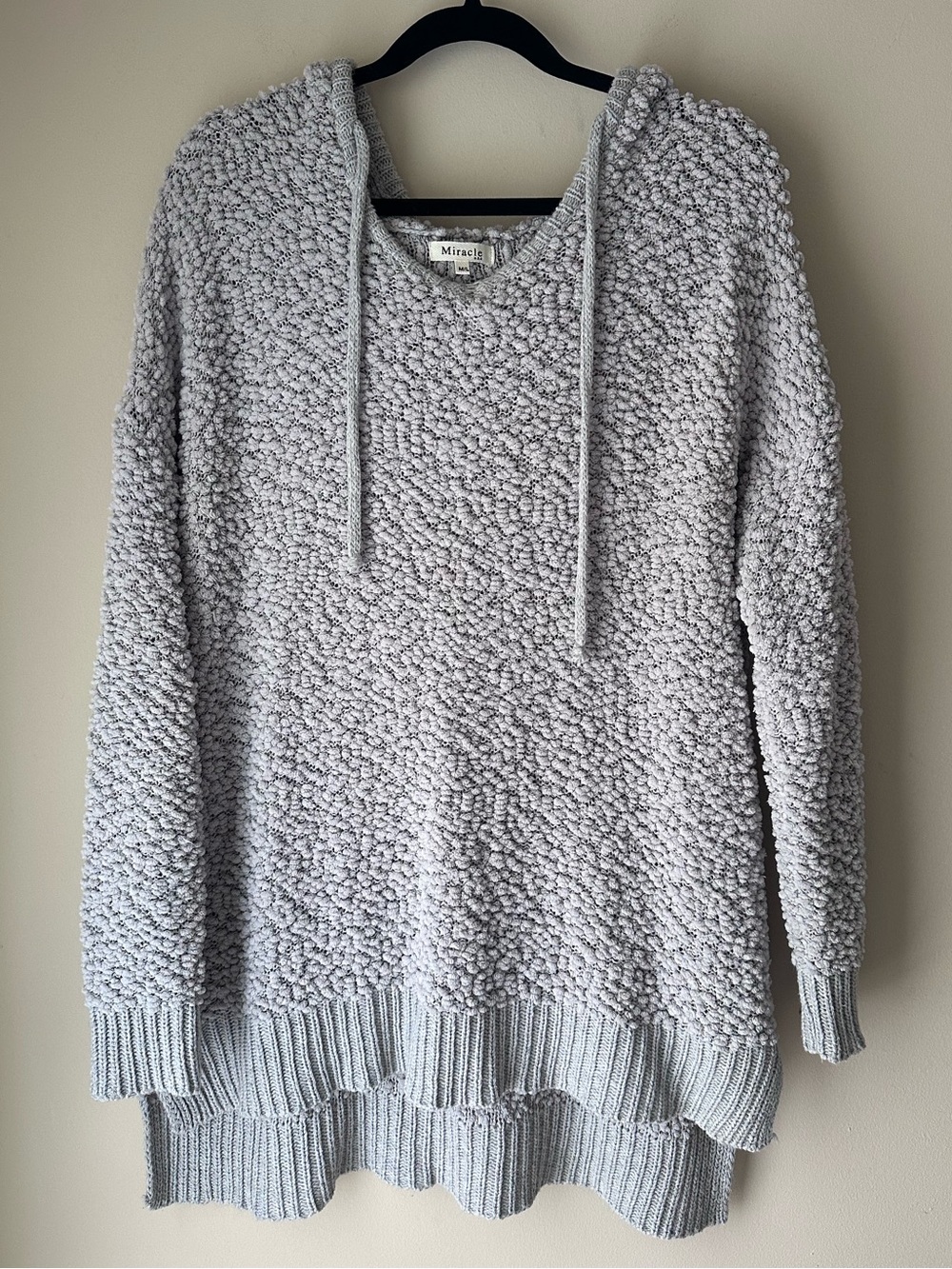 Miracle Light Gray Textured Popcorn Knit Top